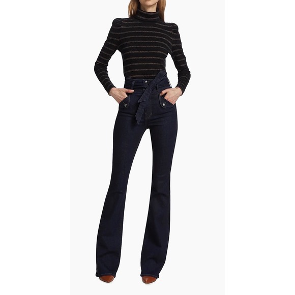Veronica Beard Denim - Veronica Beard Giselle Belted Flared Jeans Size 25 Pristine Condition